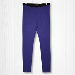 Theory Stretch Pintuck Ankle‎ Zip Leggings Womens Large Purple